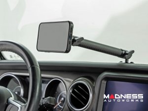 Jeep Wrangler JL Phone Mount - Dash Rail - w/ 8in Extension Arm
